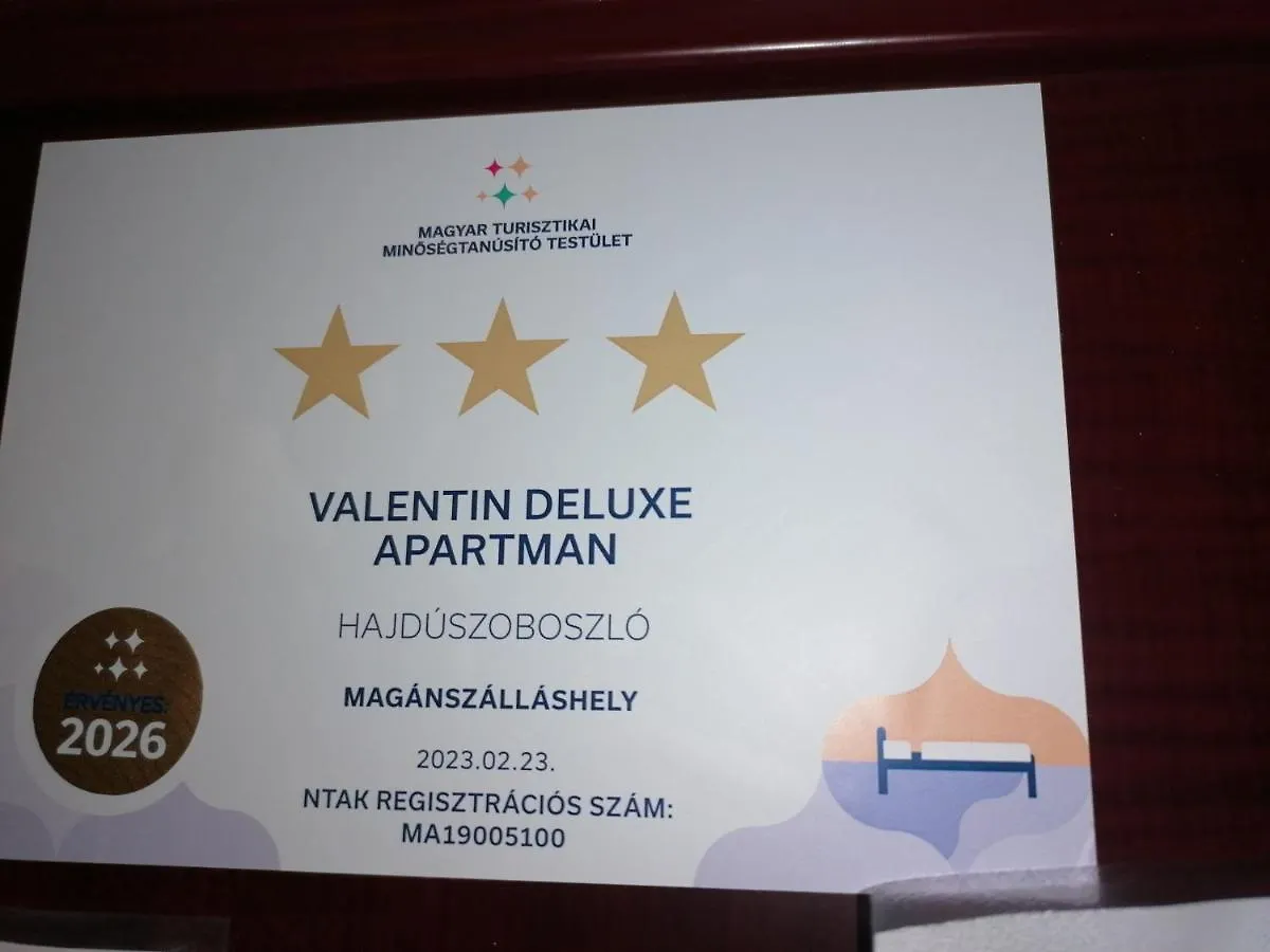 דירה Hajdúszoboszló Valentin Deluxe Apartman